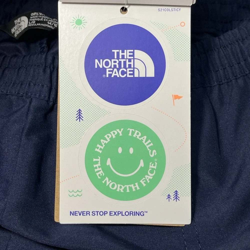 NEW The North Face Girls Class V Water Short Flash Dry Hiking Blue Large (14/16)